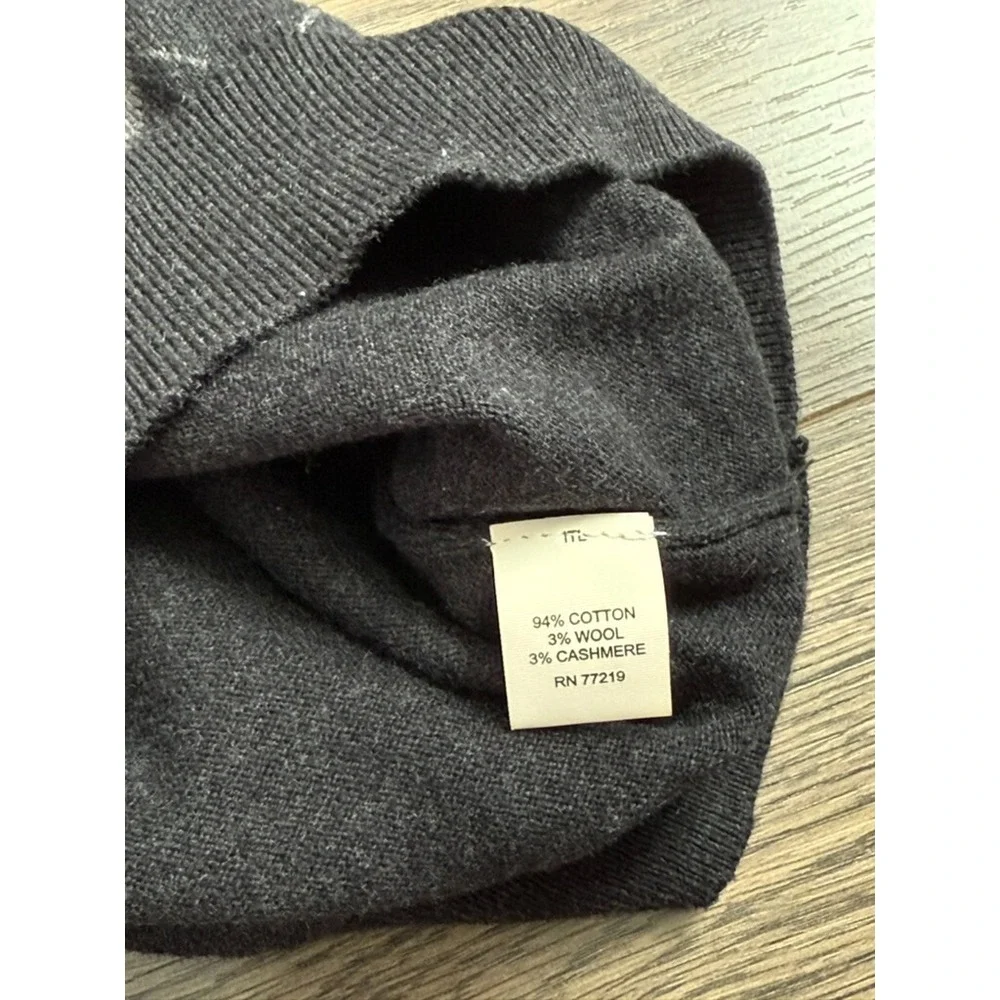 EUC Mens Joseph Abbound diamond Argyle grey cotton wool cashmere sweater size L